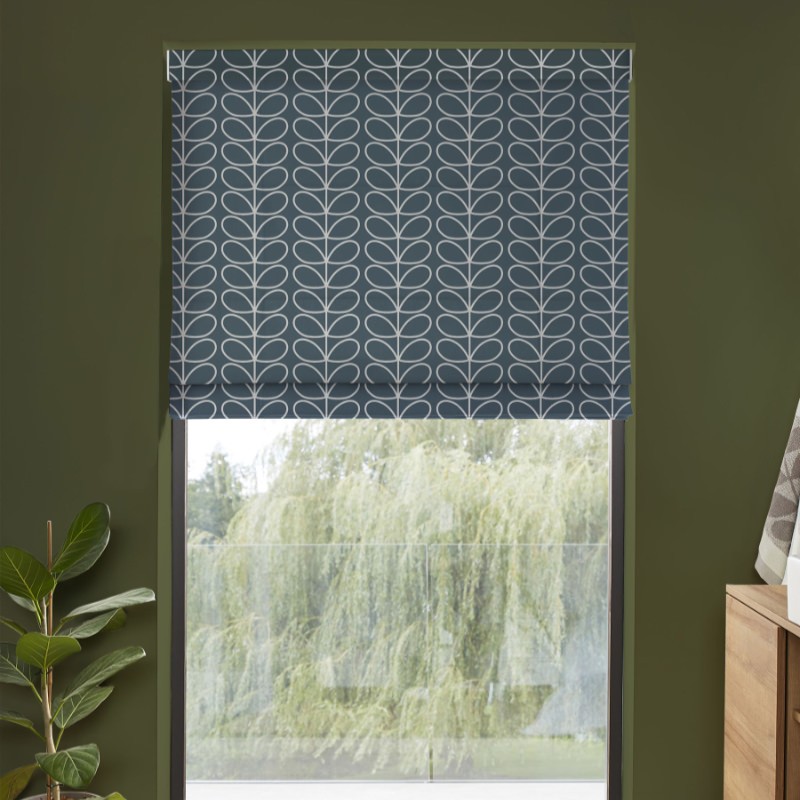Orla Kiely Linear Stem Marine Roman Blind