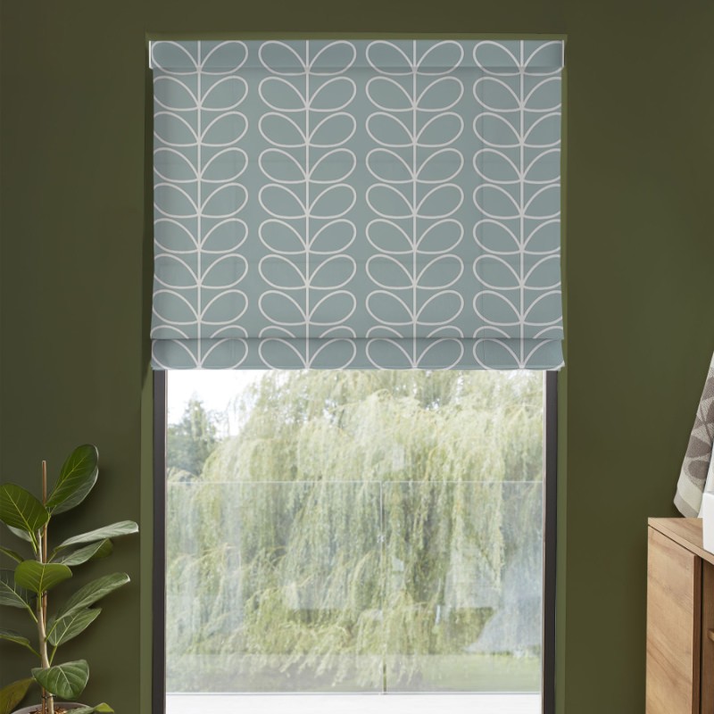 Orla Kiely Jumbo Linear Stem Aqua Roman Blind