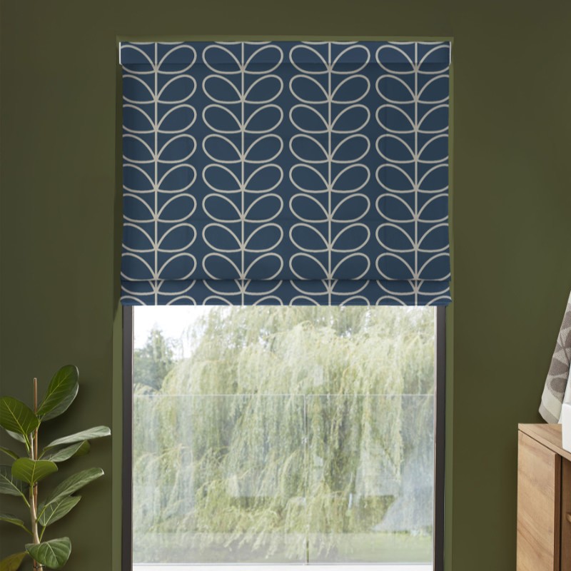 Orla Kiely Jumbo Linear Stem Marine Roman Blind