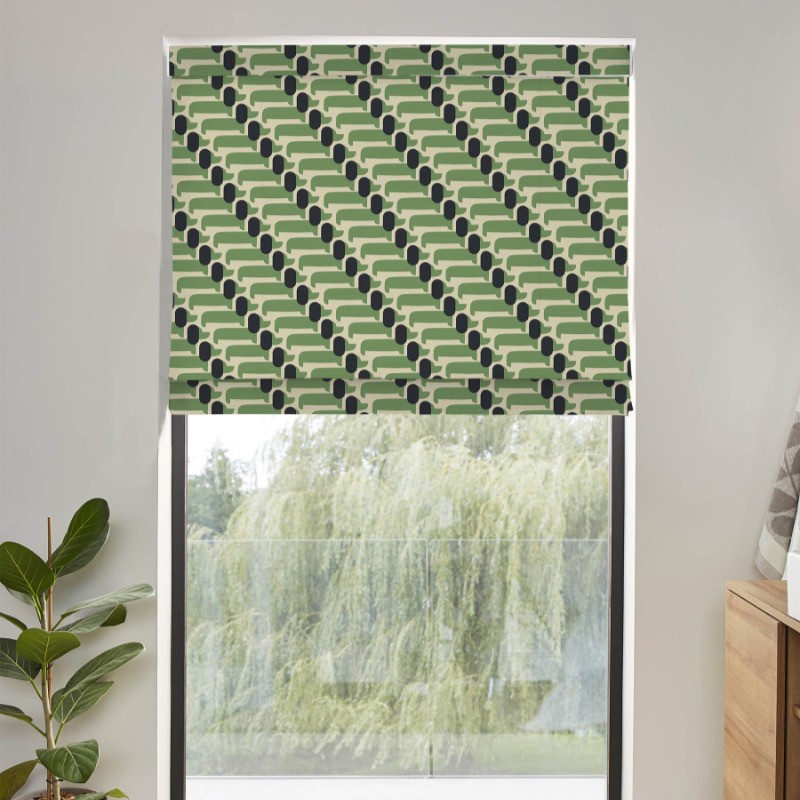 Orla Kiely Dog Show Green Roman Blind