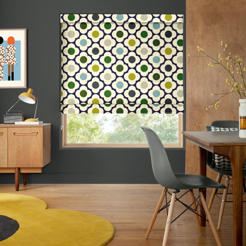 Orla Kiely Spot Flower Blue Multi Roman Blind