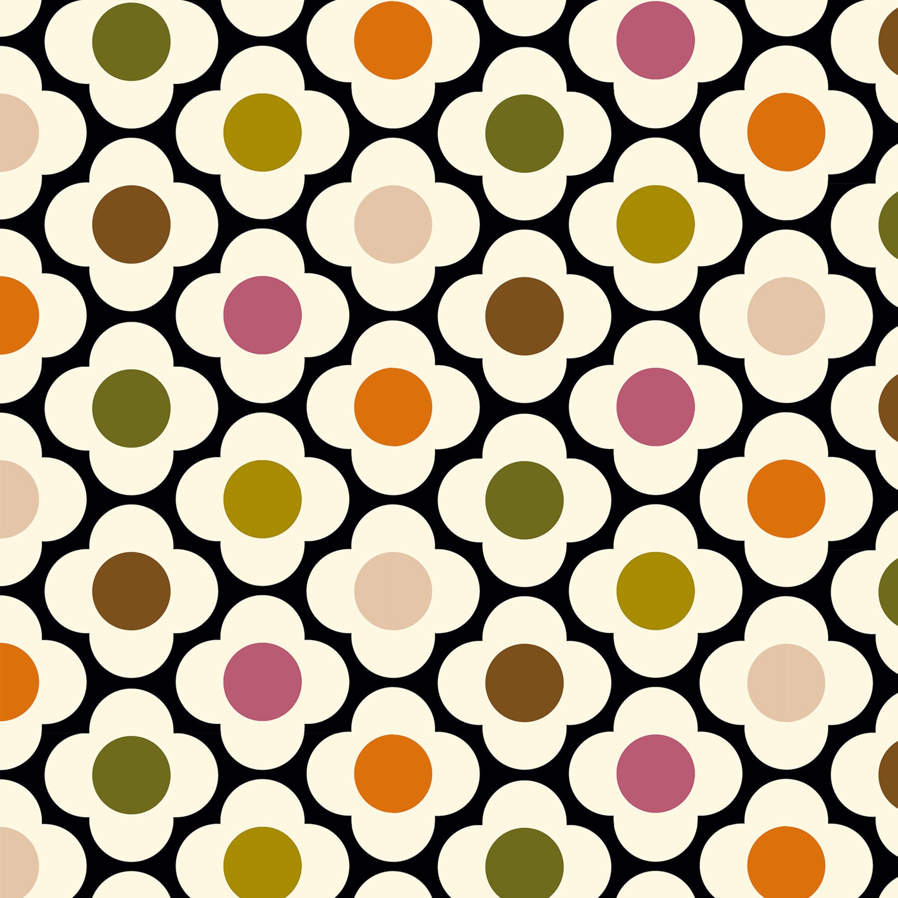 Orla Kiely Spot Flower Ditsy Red Multi Roman Blind
