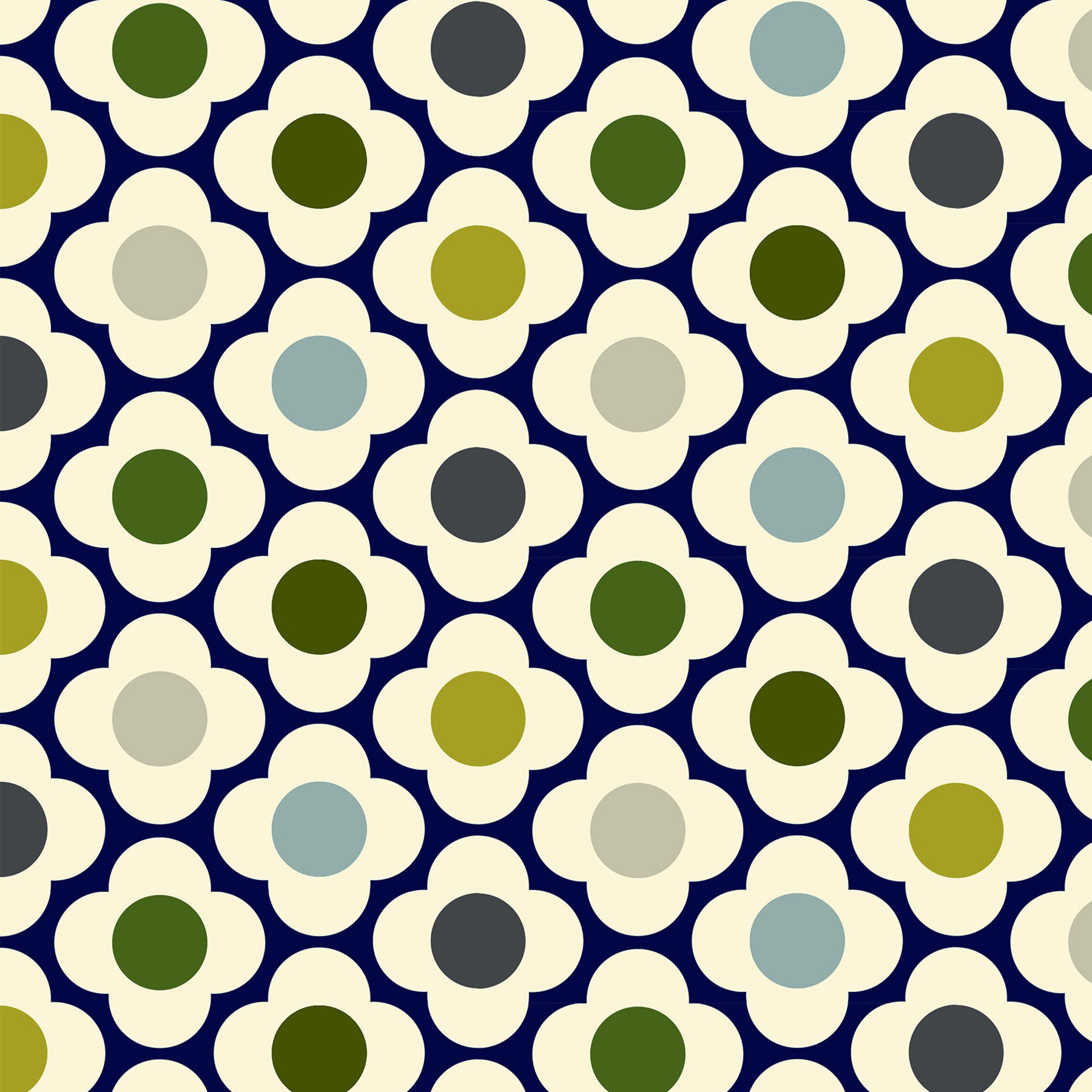 Orla Kiely Spot Flower Ditsy Blue Multi Roman Blind