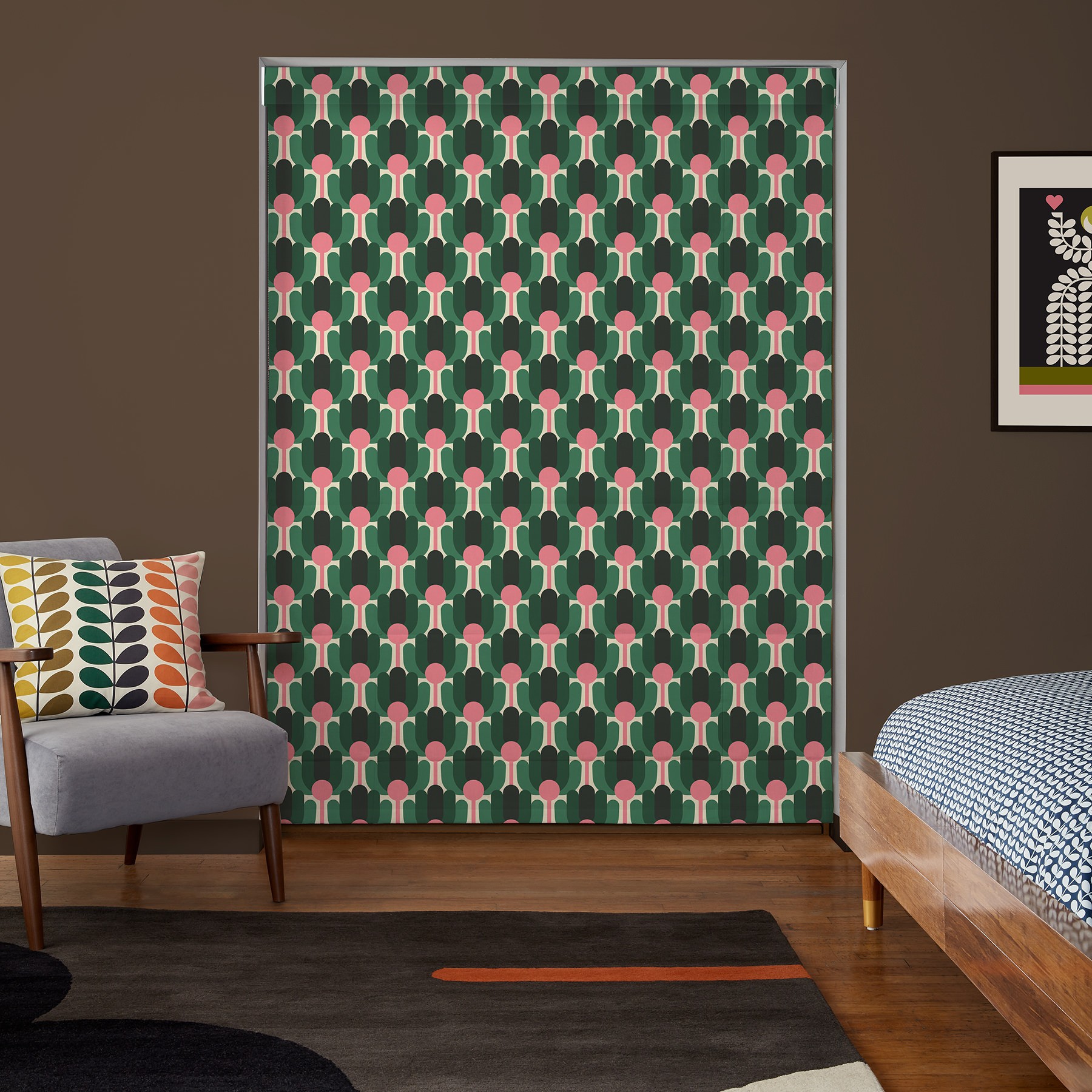 Orla Kiely Florida Jade Roman Blind
