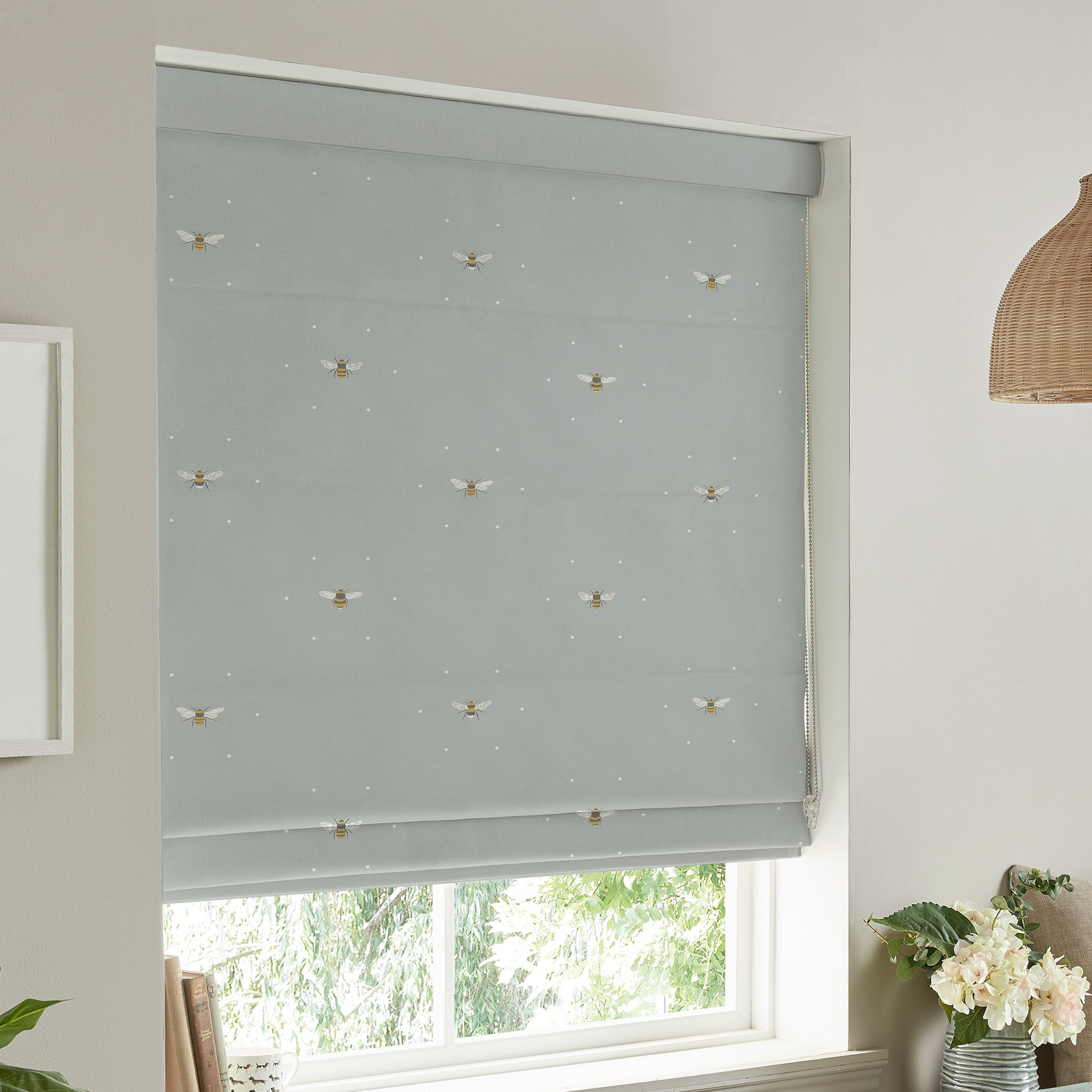 Sophie Allport Bee Pale Slate Roman Blind