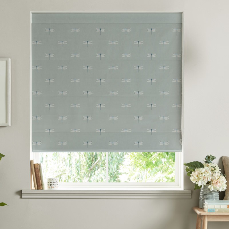 Sophie Allport Dragonfly Grey Blue Roman Blind