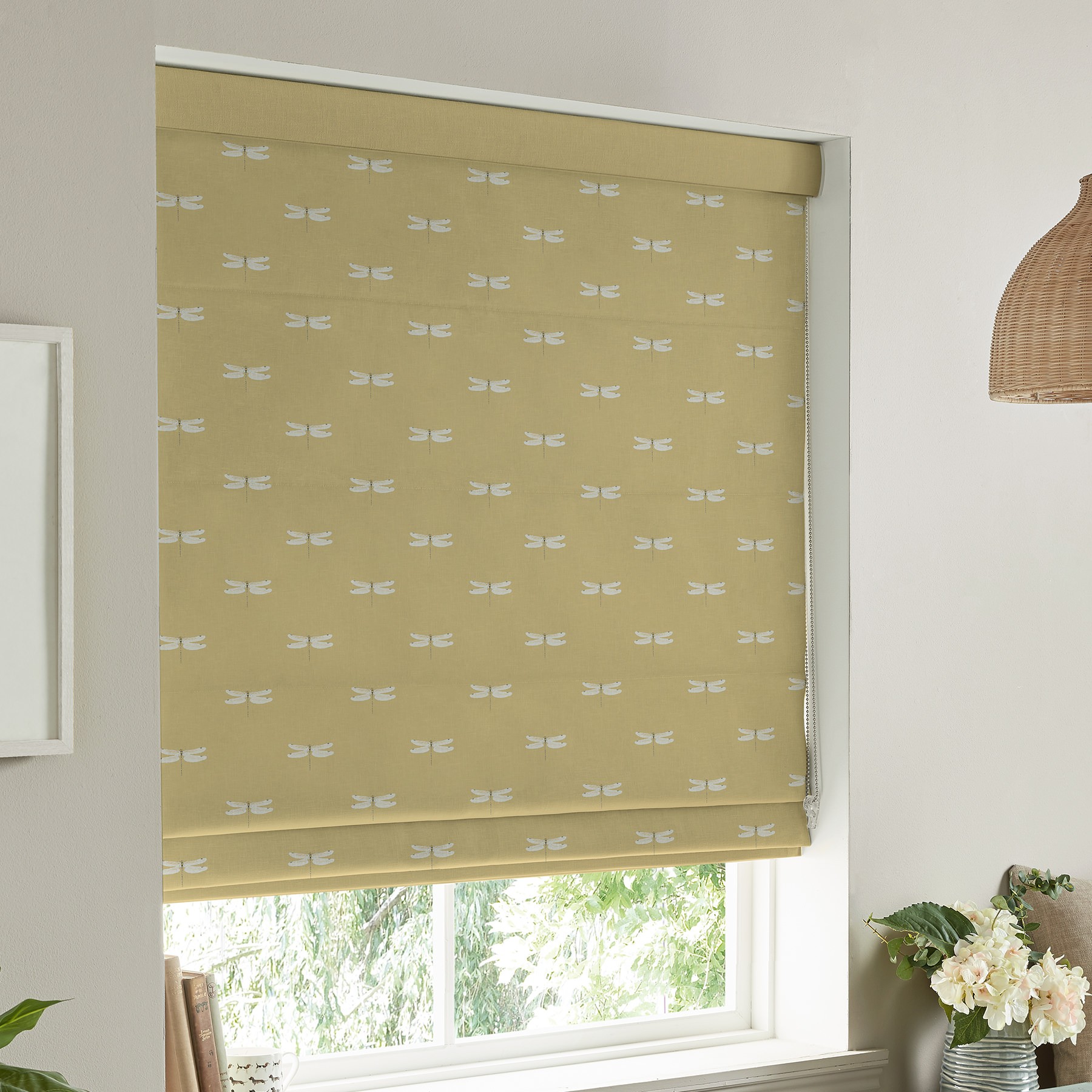 Sophie Allport Dragonfly Deep Mustard Roman Blind