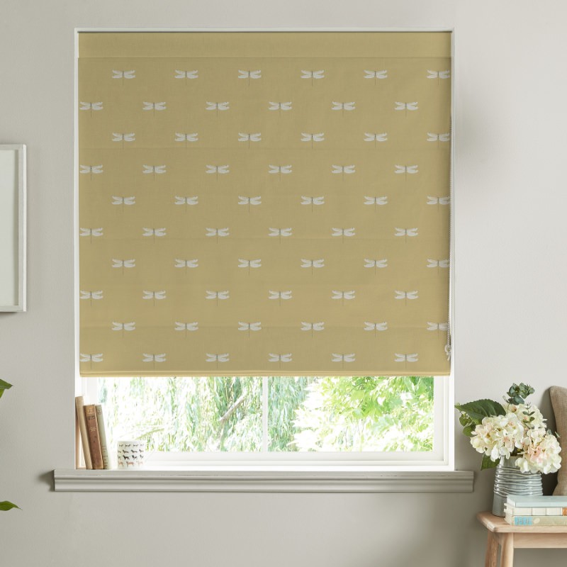 Sophie Allport Dragonfly Deep Mustard Roman Blind