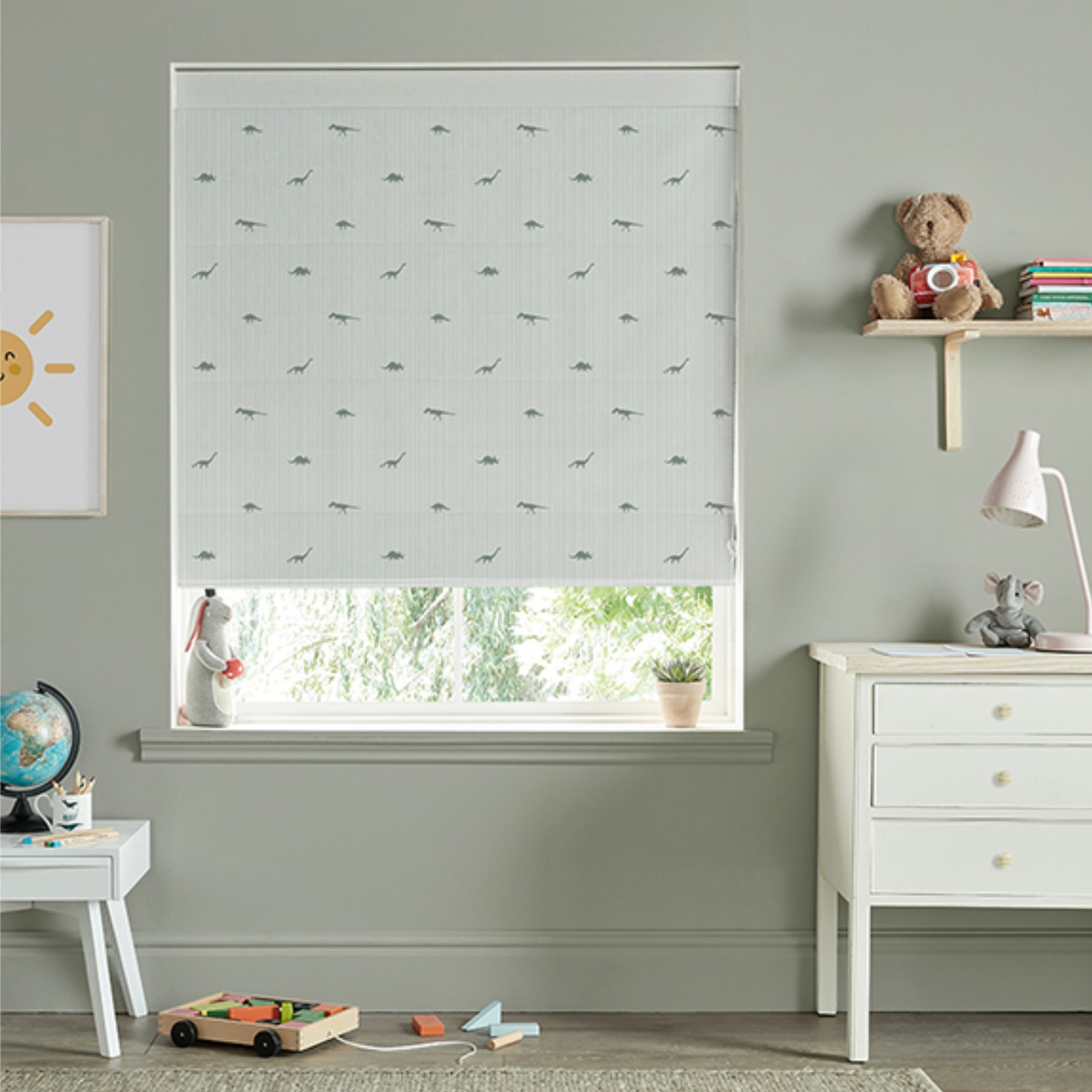Sophie Allport Dinosaur Sage Roman Blind