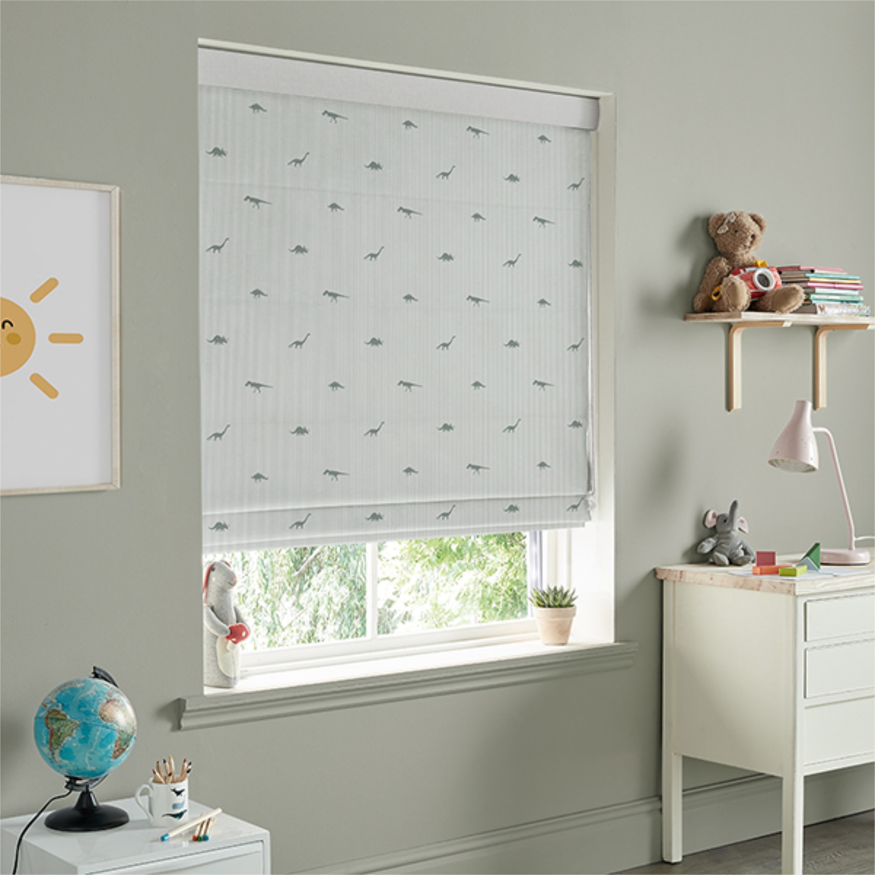 Sophie Allport Dinosaur Sage Roman Blind