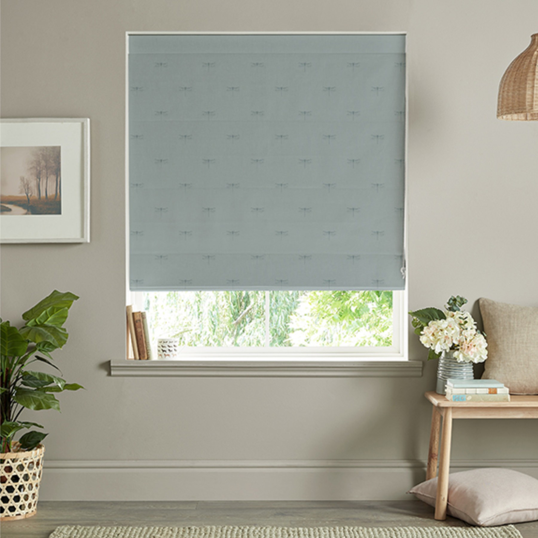 Sophie Allport Dragonfly Teal Roman Blind