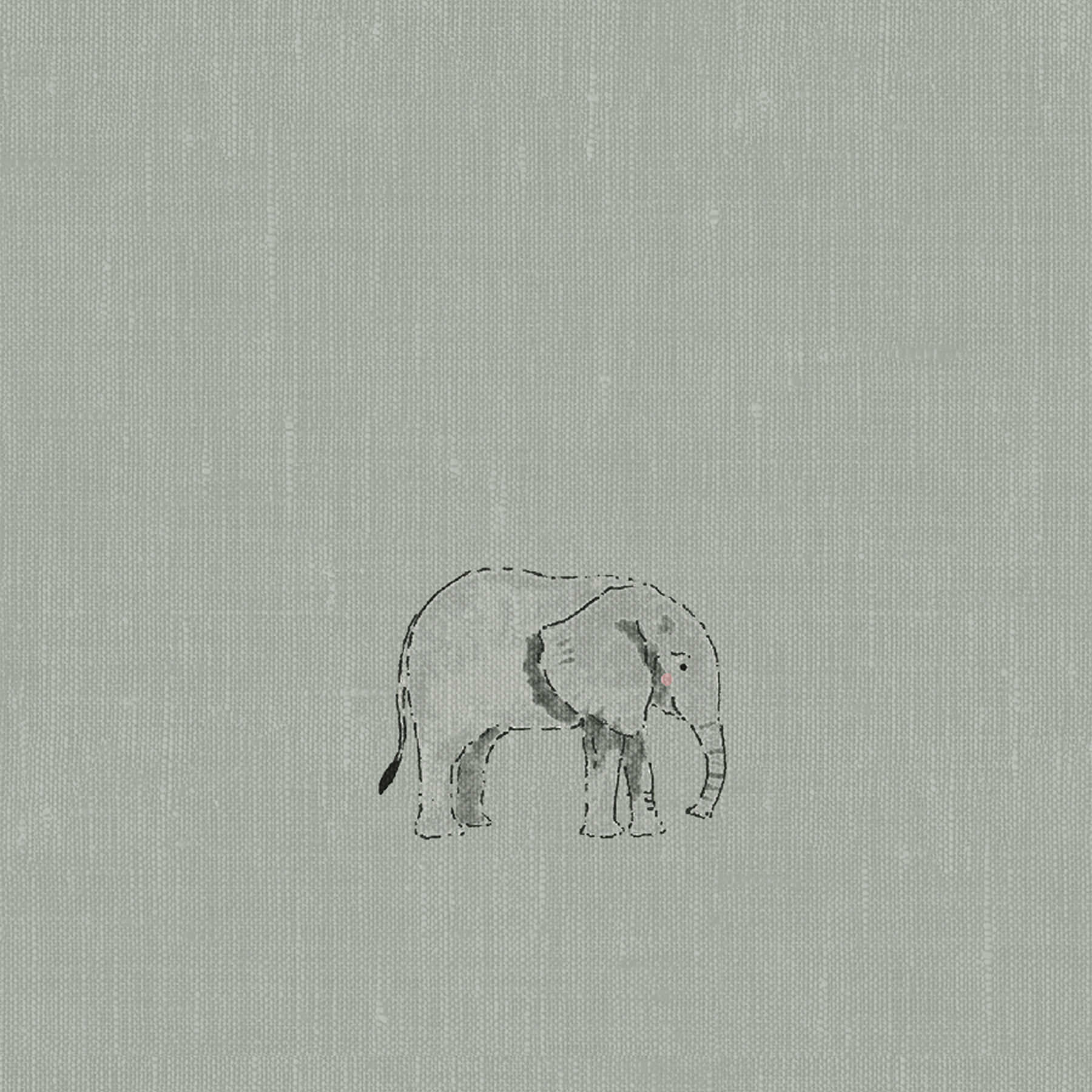 Sophie Allport Elephant  Green Grey Roman Blind