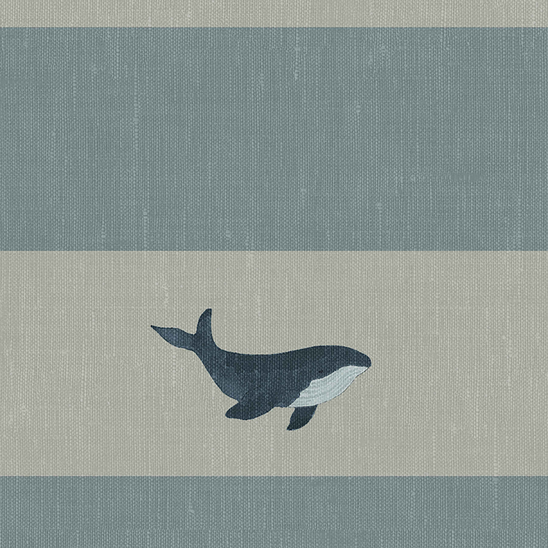 Sophie Allport Whale Stripe Deep Duckegg Roman Blind