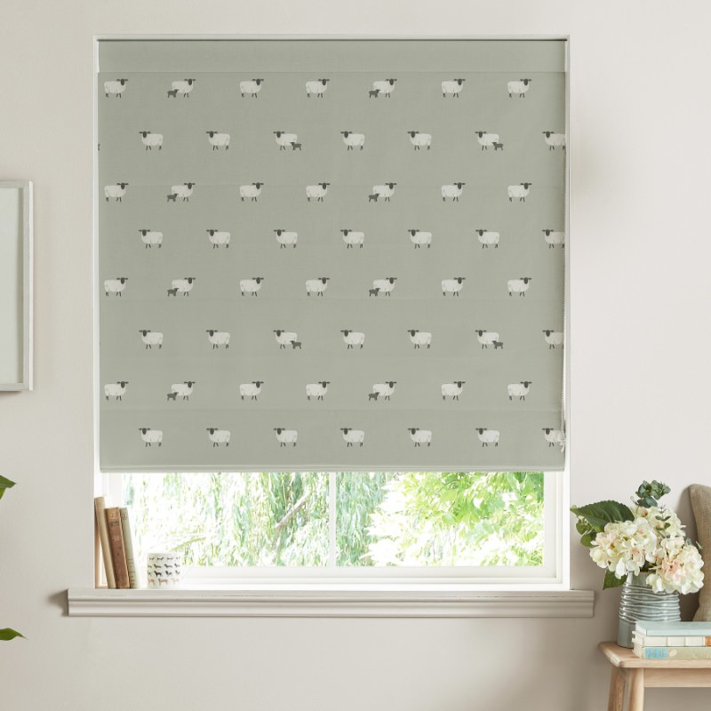Sophie Allport Sheep  Sage Roman Blind