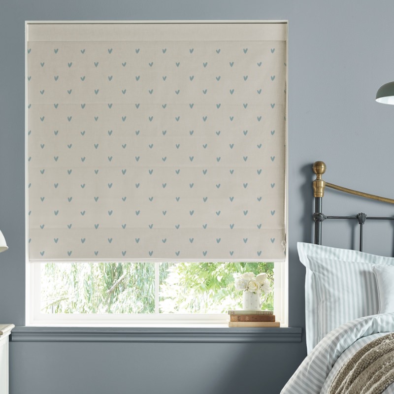 Sophie Allport Hearts Duckegg Roman Blind