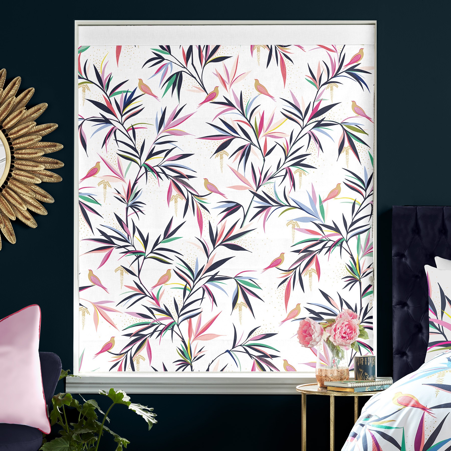 Sara Miller Bamboo White Roman Blind