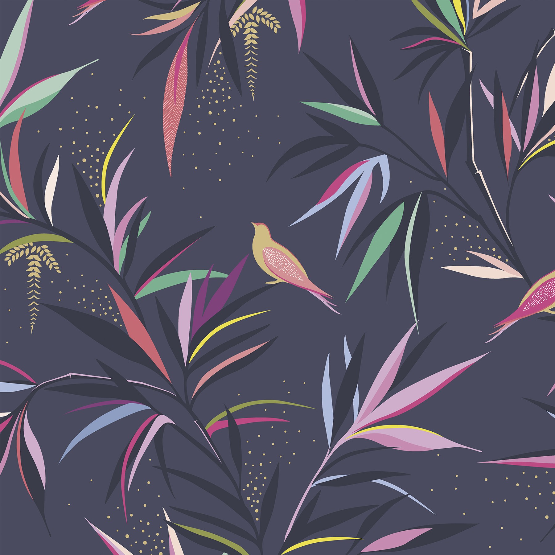 Sara Miller Bamboo Smokey Blue Roman Blind