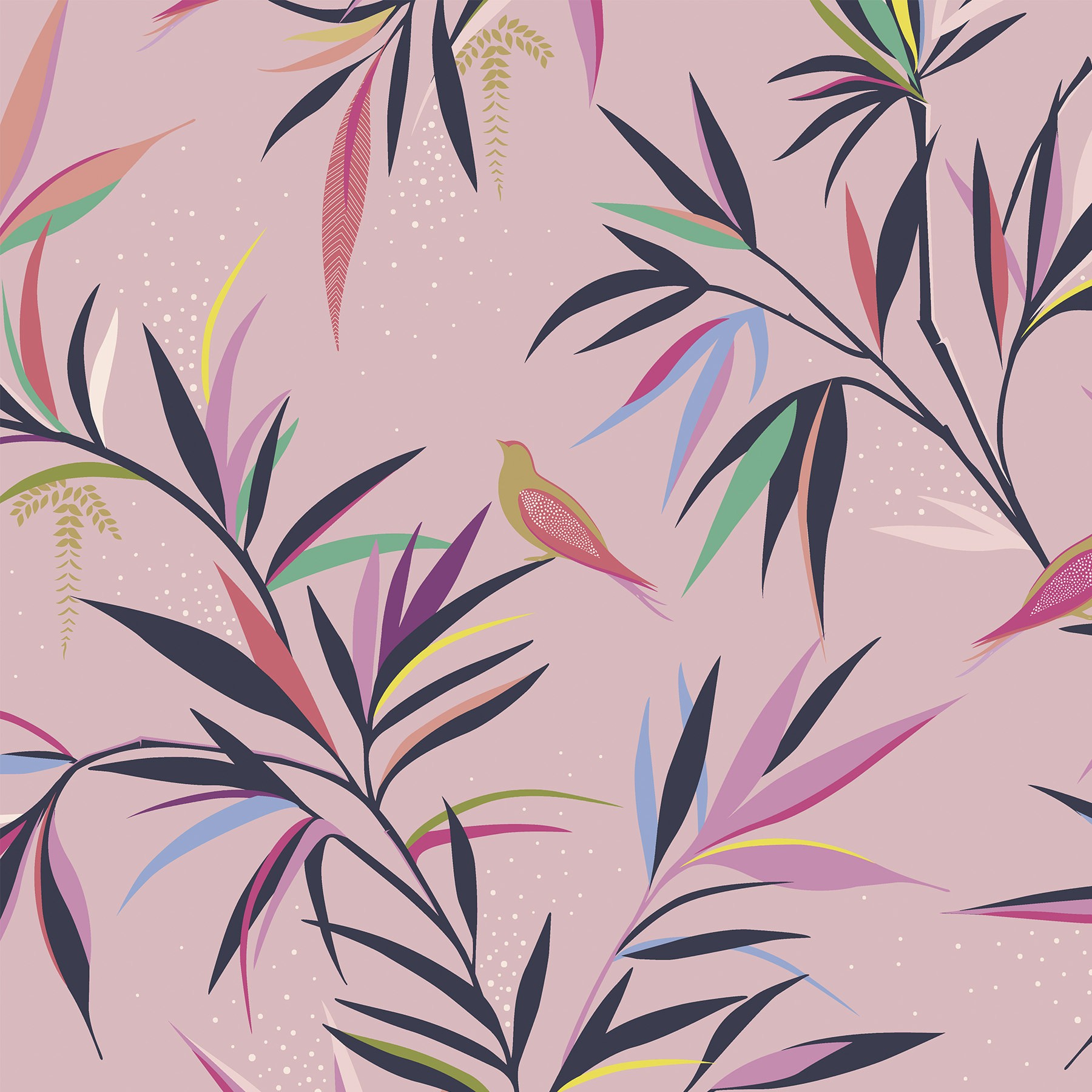 Sara Miller Bamboo Soft Pink Roman Blind