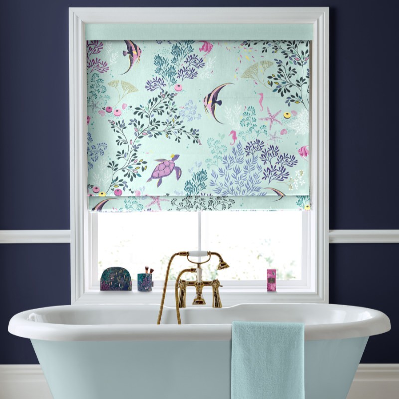 Sara Miller Underwater Aqua Roman Blind