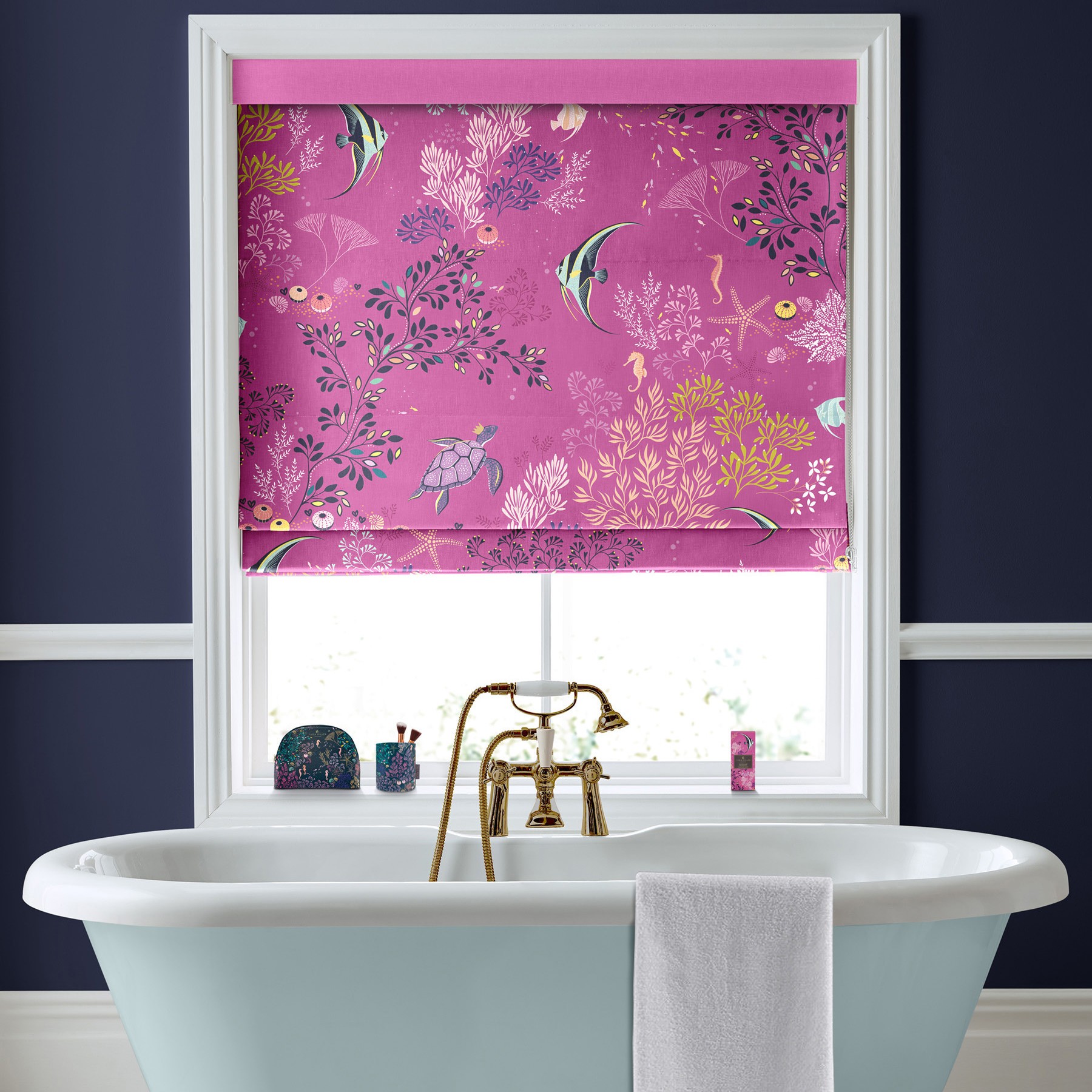 Sara Miller Underwater Mauve Roman Blind
