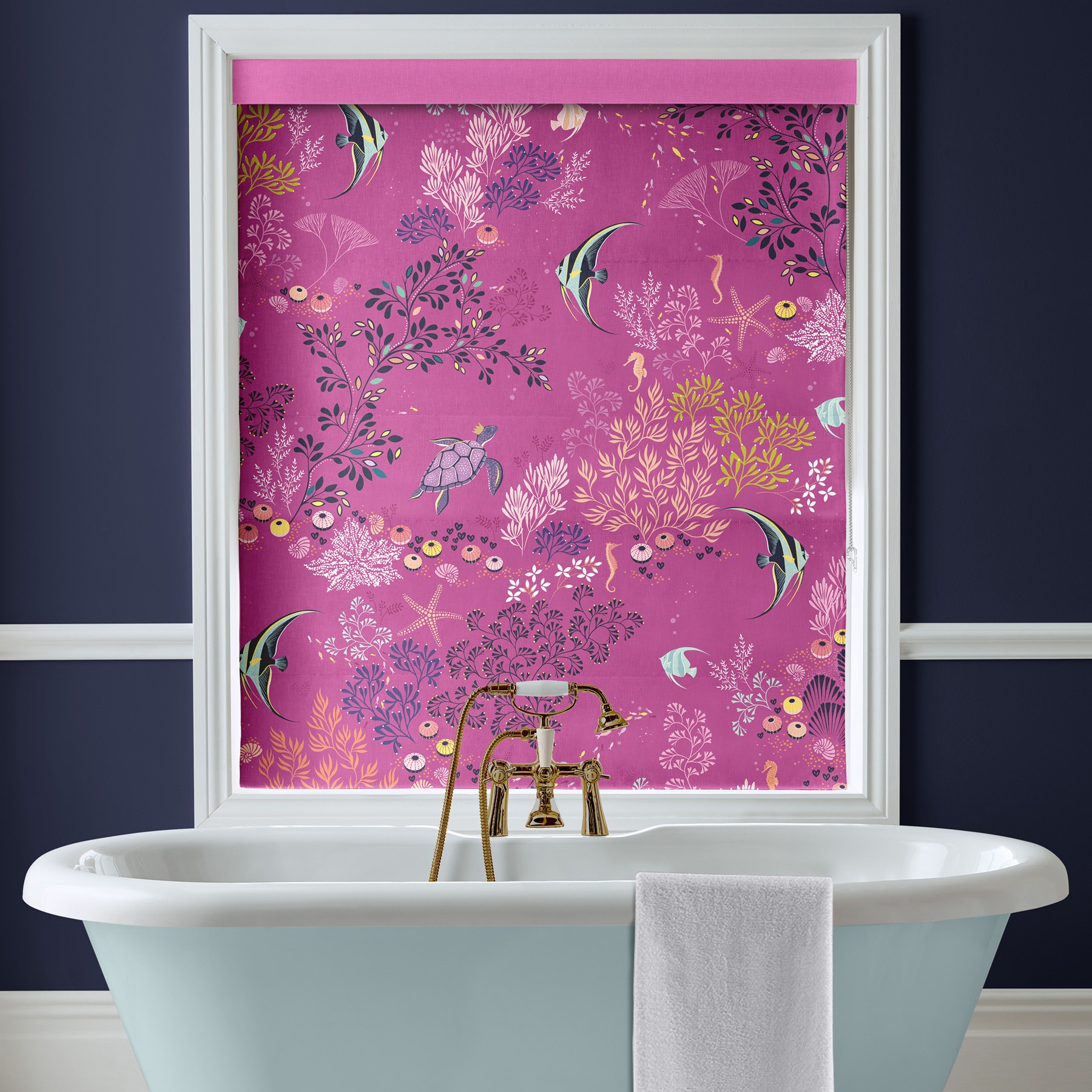 Sara Miller Underwater Mauve Roman Blind
