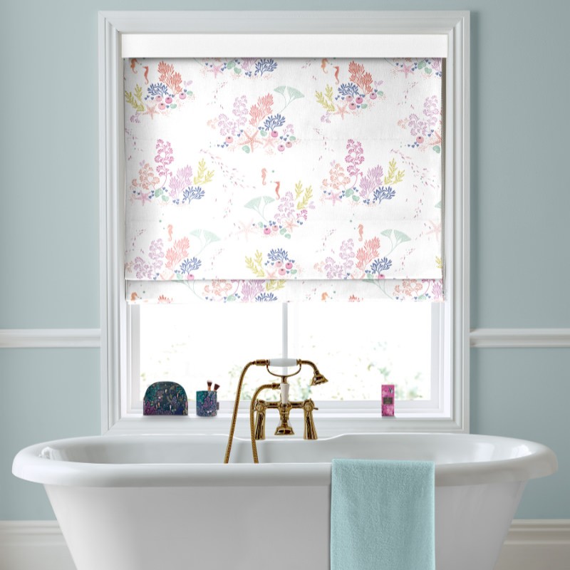 Sara Miller Underwater White Roman Blind