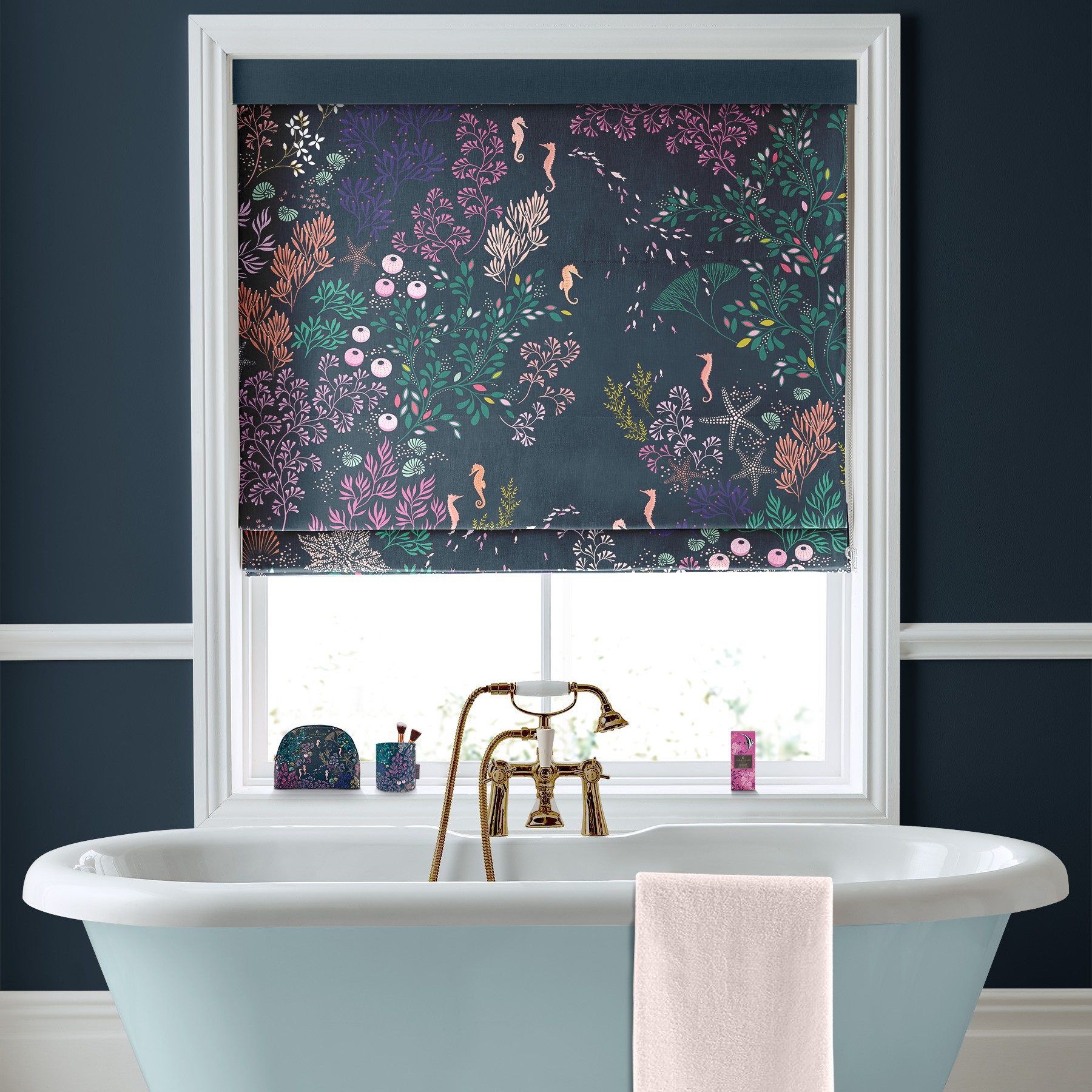 Sara Miller Underwater Midnight Roman Blind