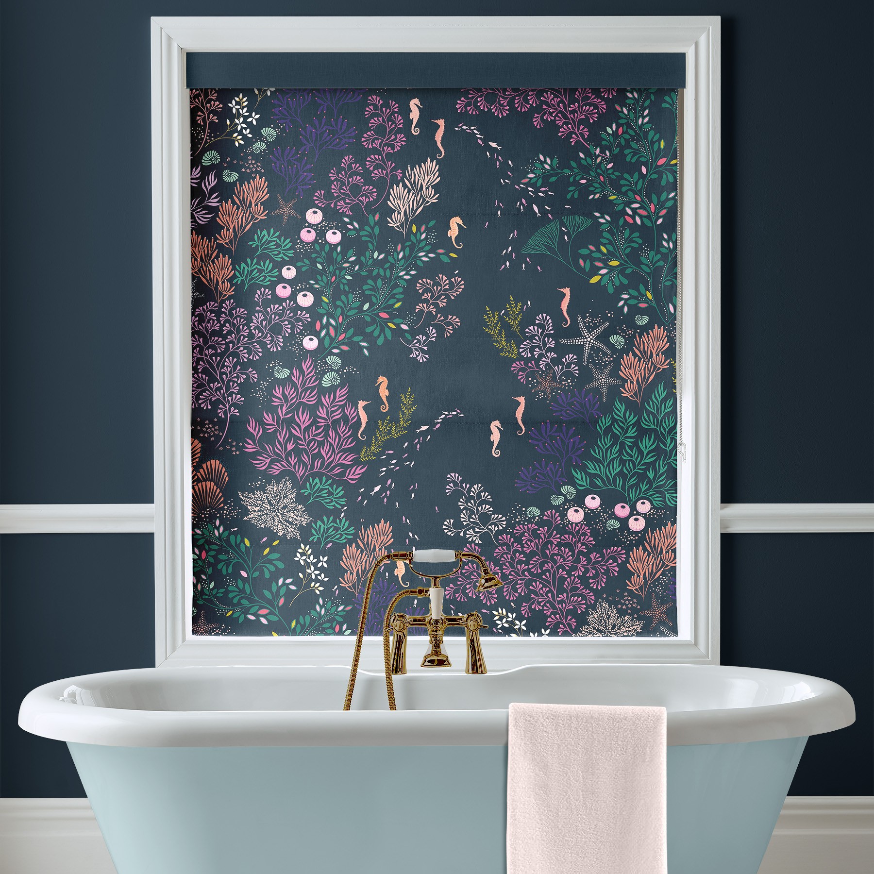 Sara Miller Underwater Midnight Roman Blind