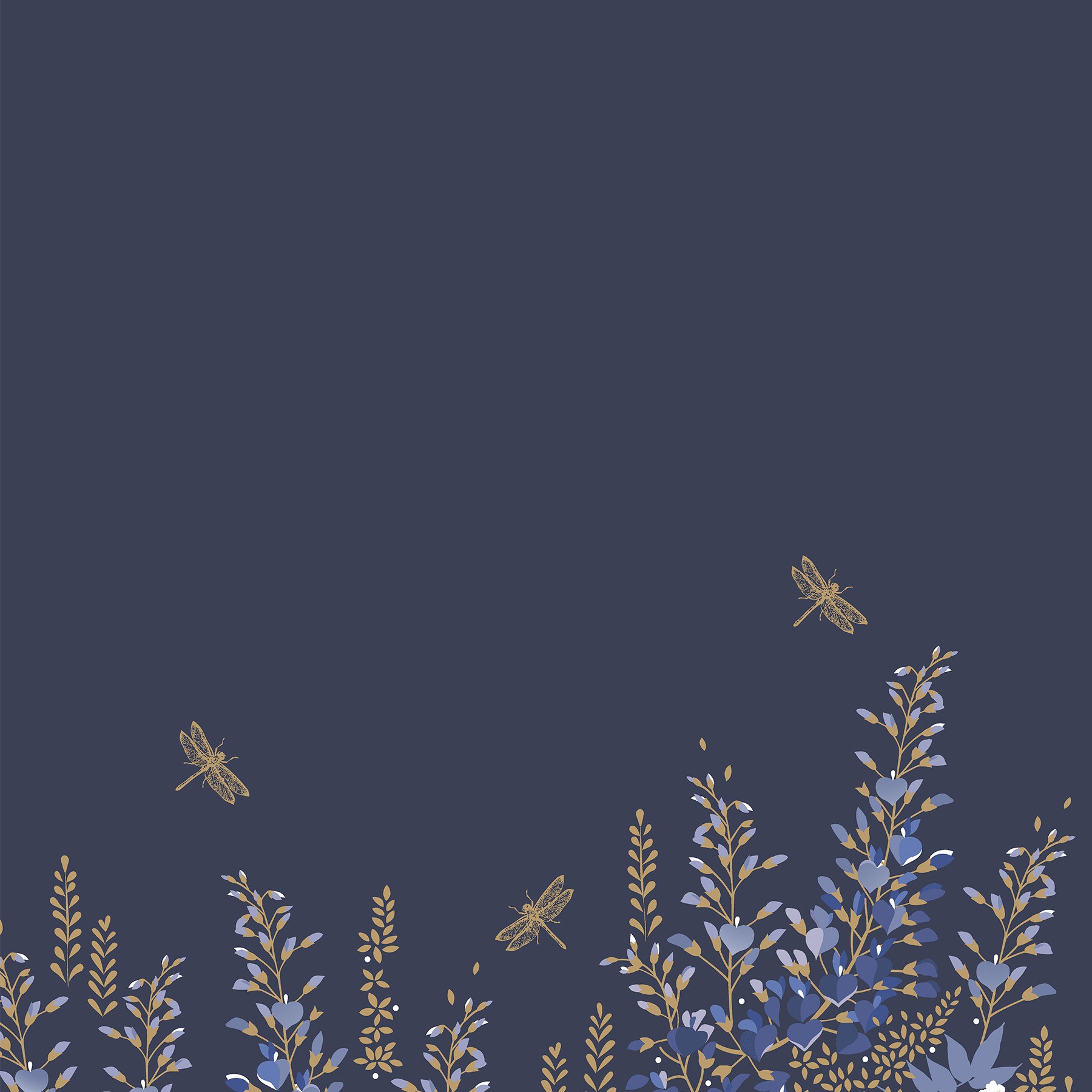 Sara Miller Wisteria Navy Roman Blind