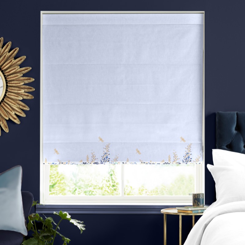 Sara Miller Wisteria Pale Blue Roman Blind