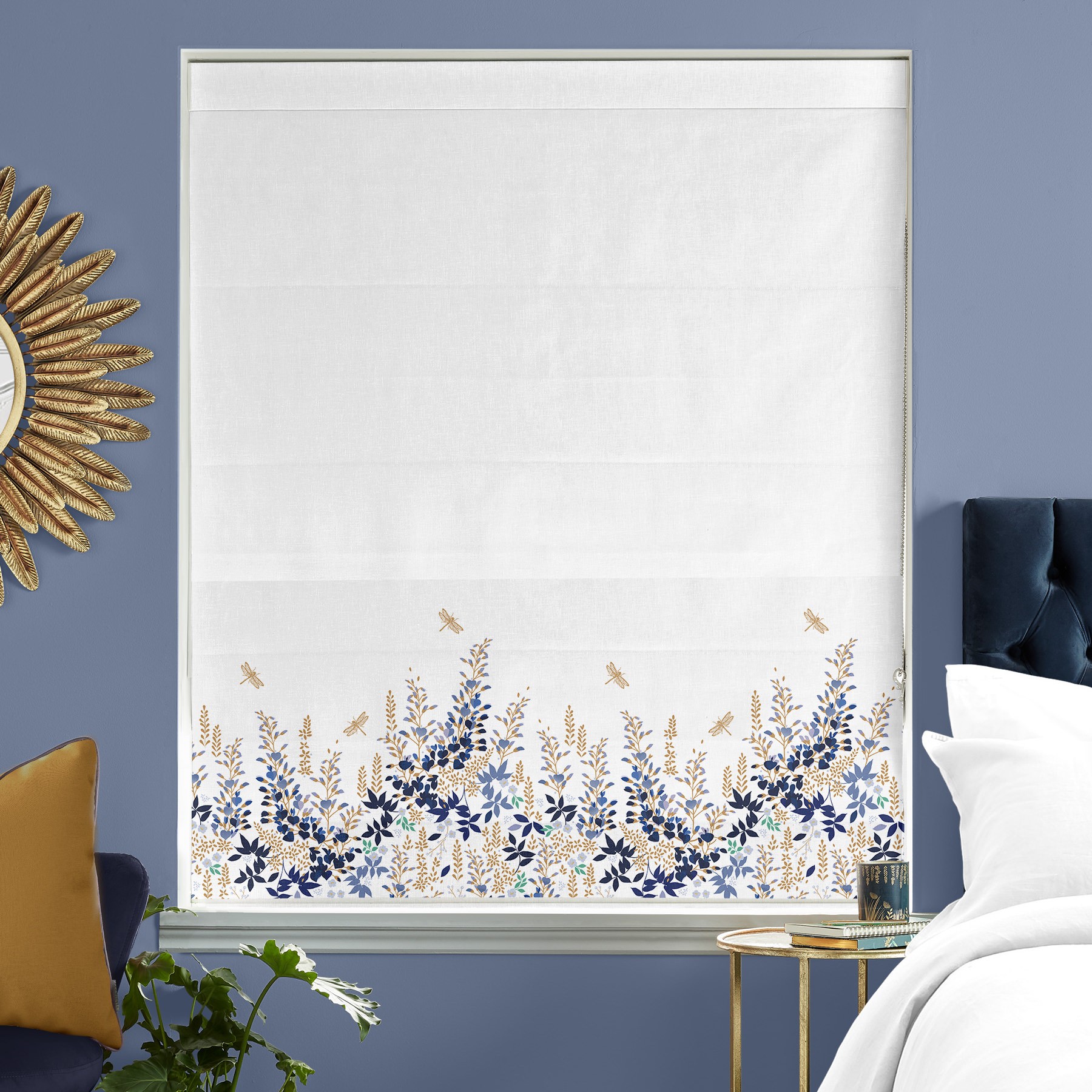 Sara Miller Wisteria White Roman Blind