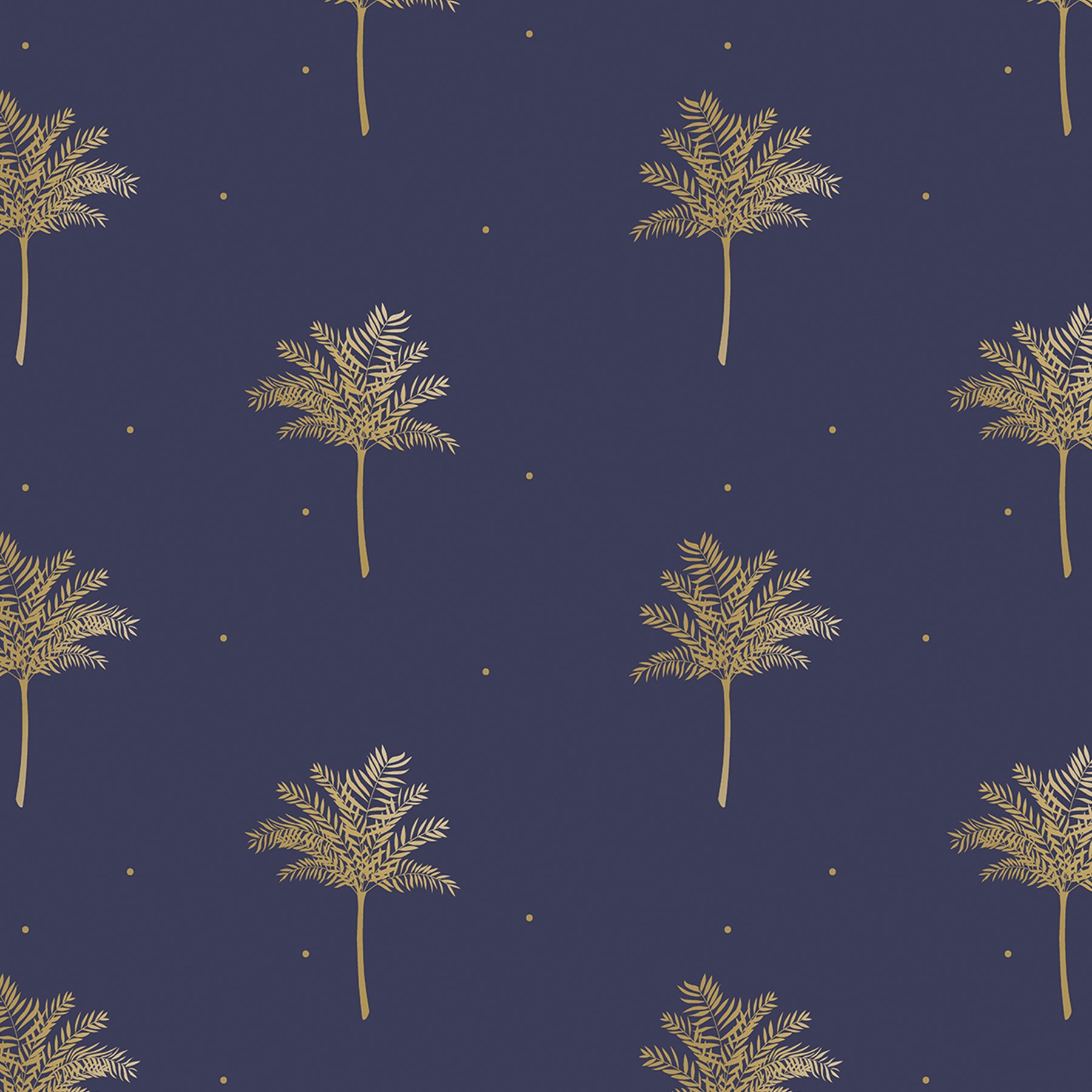 Sara Miller Small Palm Tree Navy Roman Blind
