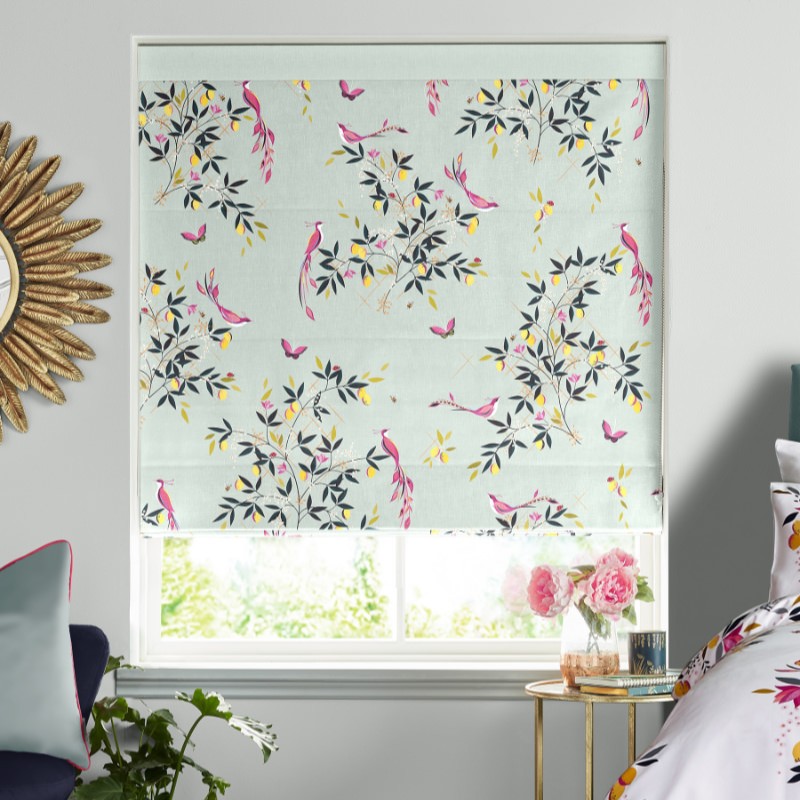 Sara Miller Birds & Trellis Duckegg Roman Blind