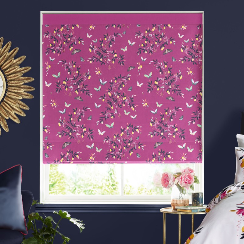 Sara Miller Butterflies & Trellis Purple Roman Blind