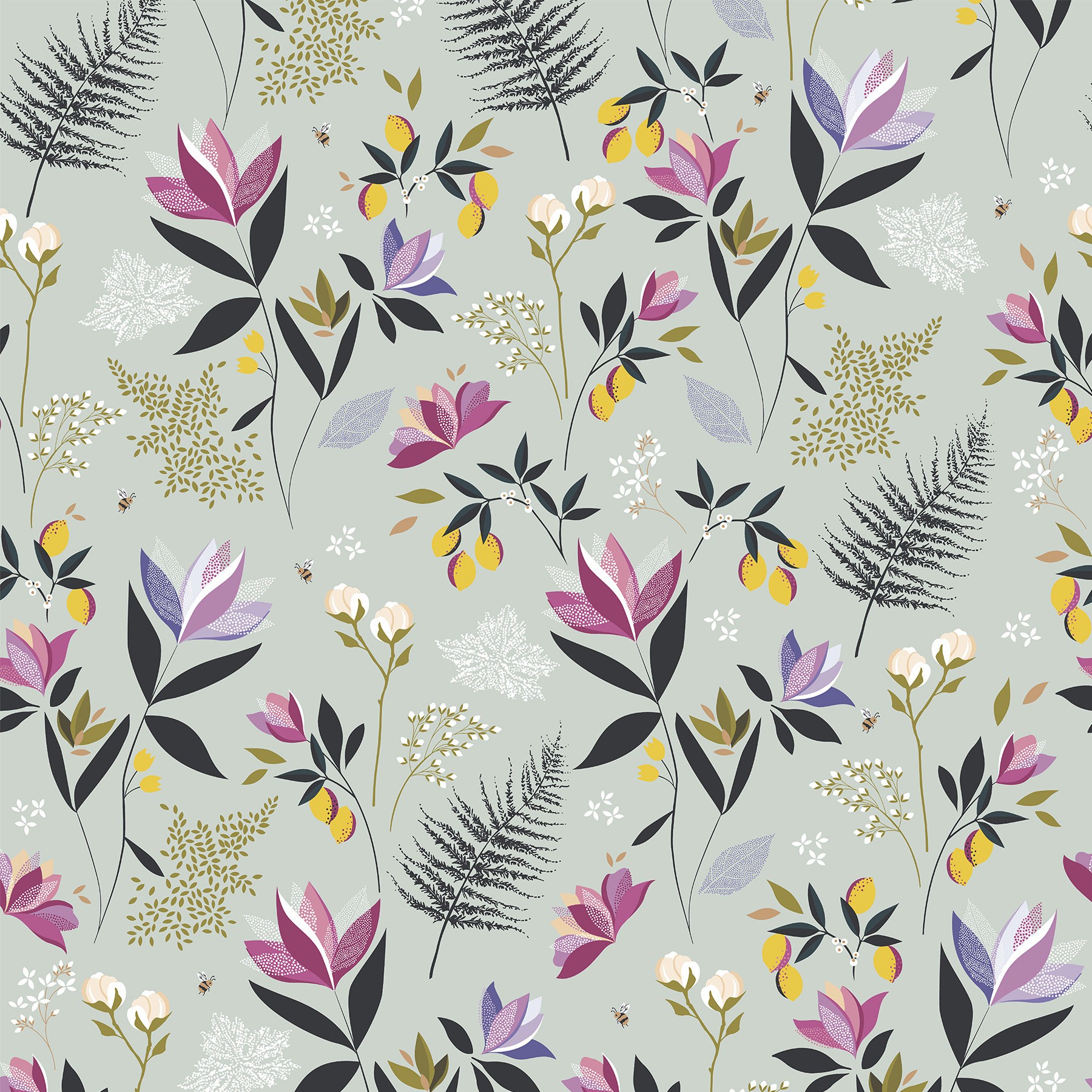 Sara Miller Orchard Floral Duckegg Roman Blind