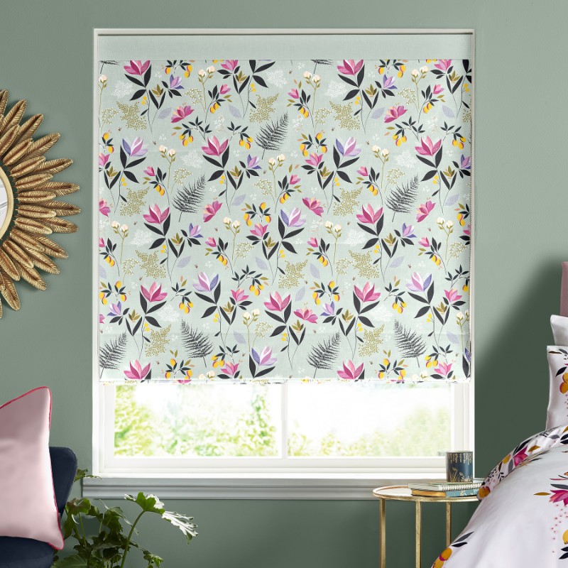 Sara Miller Orchard Floral Duckegg Roman Blind