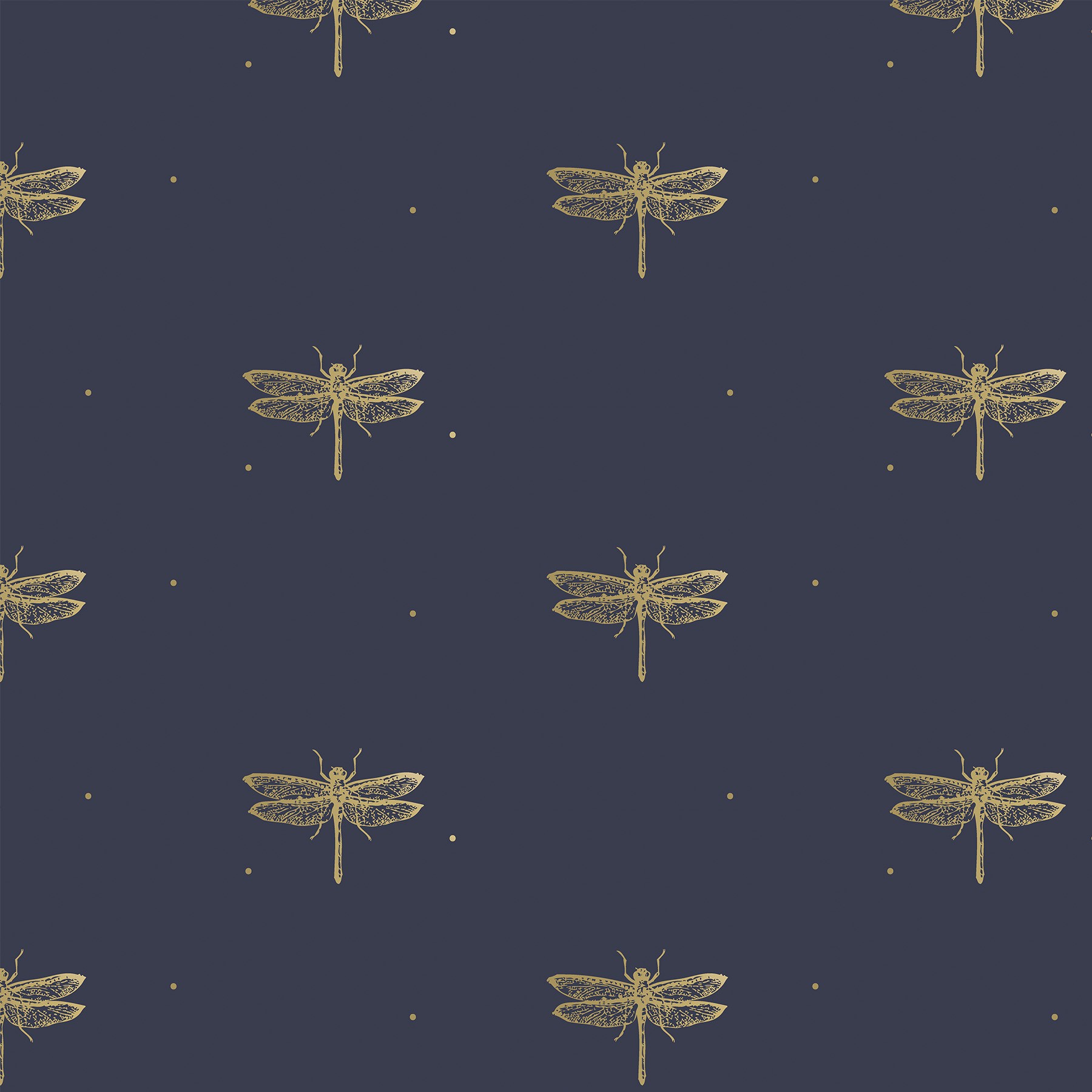 Sara Miller Dragonfly Navy Roman Blind