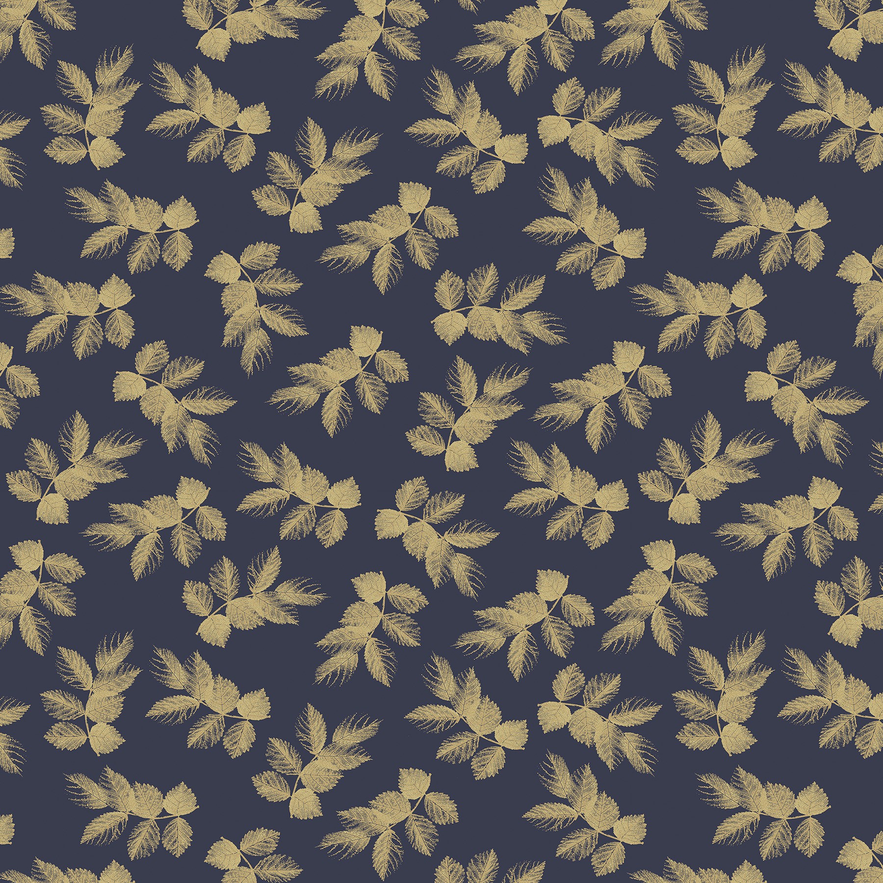 Sara Miller Etched Leaves Deep Navy Roman Blind