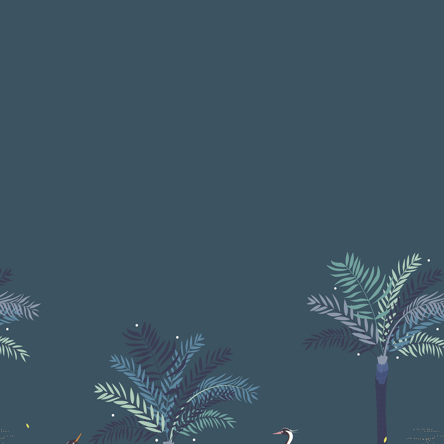 Sara Miller Heron Border Teal Roman Blind