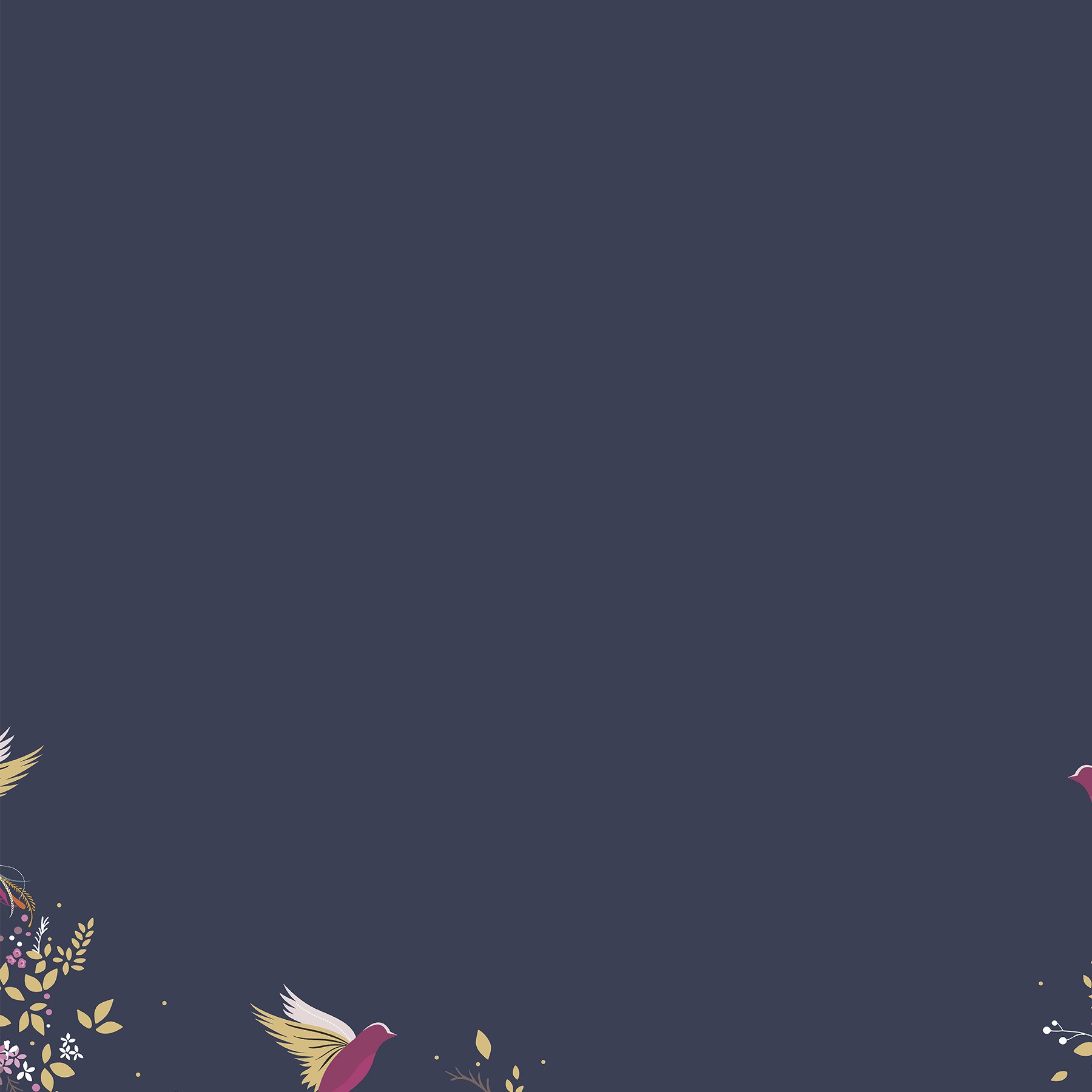 Sara Miller Hummingbird Border Deep Navy Roman Blind