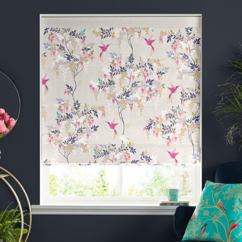 Sara Miller Hummingbird Oyster Roman Blind