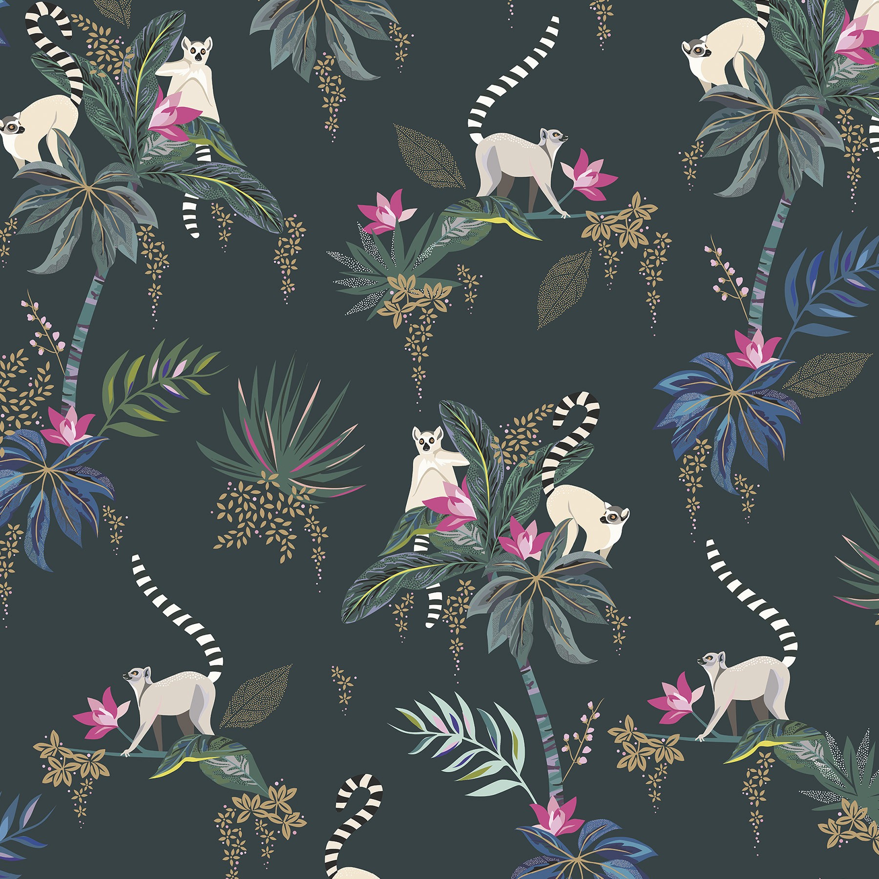Sara Miller Lemur Forest Green Roman Blind