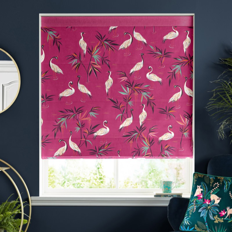 Sara Miller Heron Fuchsia Roman Blind