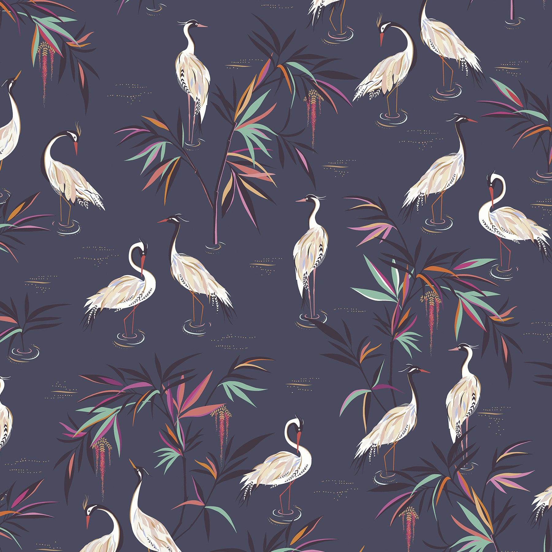 Sara Miller Heron Smokey Blue Roman Blind