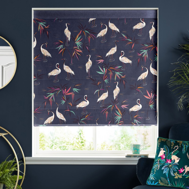 Sara Miller Heron Smokey Blue Roman Blind
