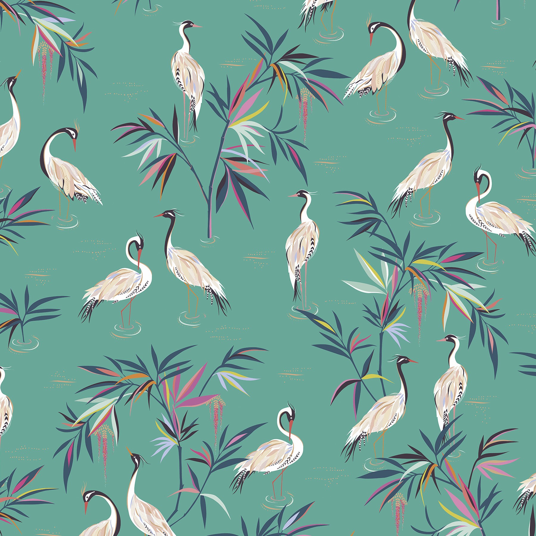 Sara Miller Heron Green Roman Blind