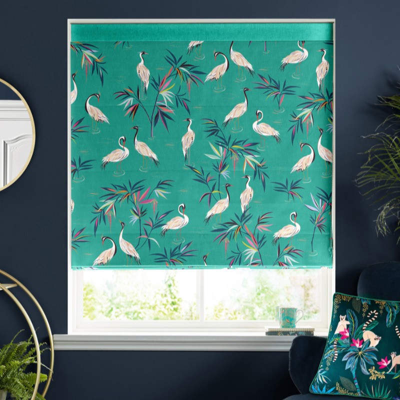 Sara Miller Heron Green Roman Blind