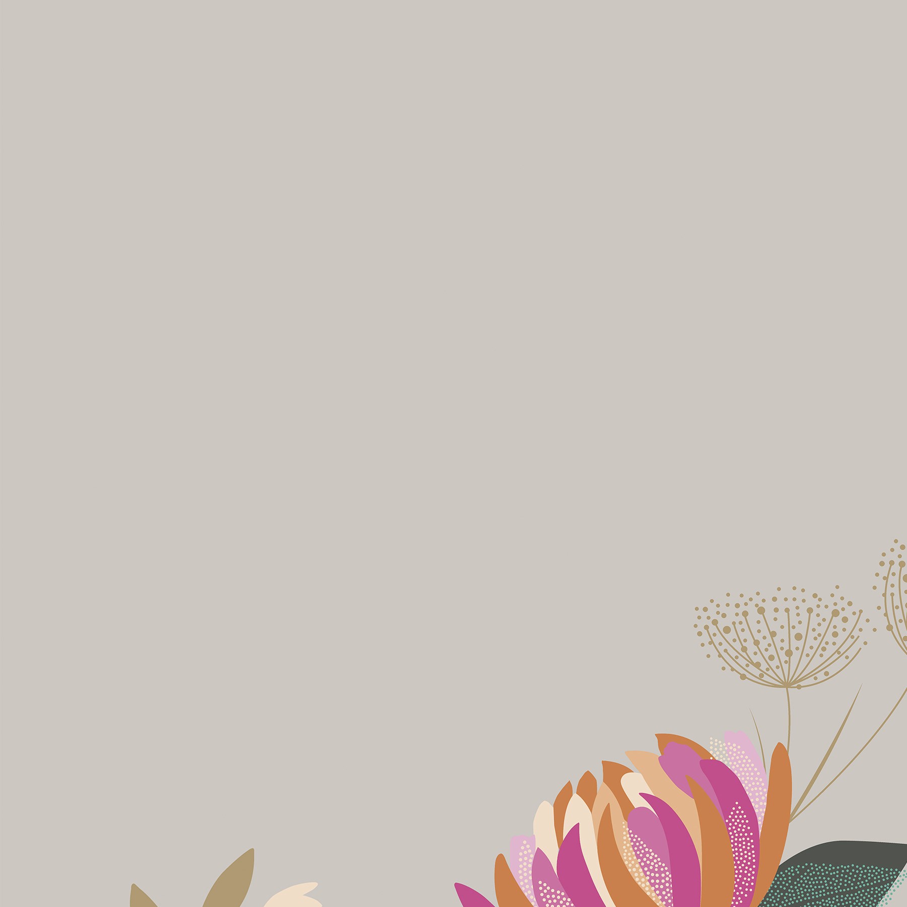 Sara Miller Peony Border Pale Grey Roman Blind