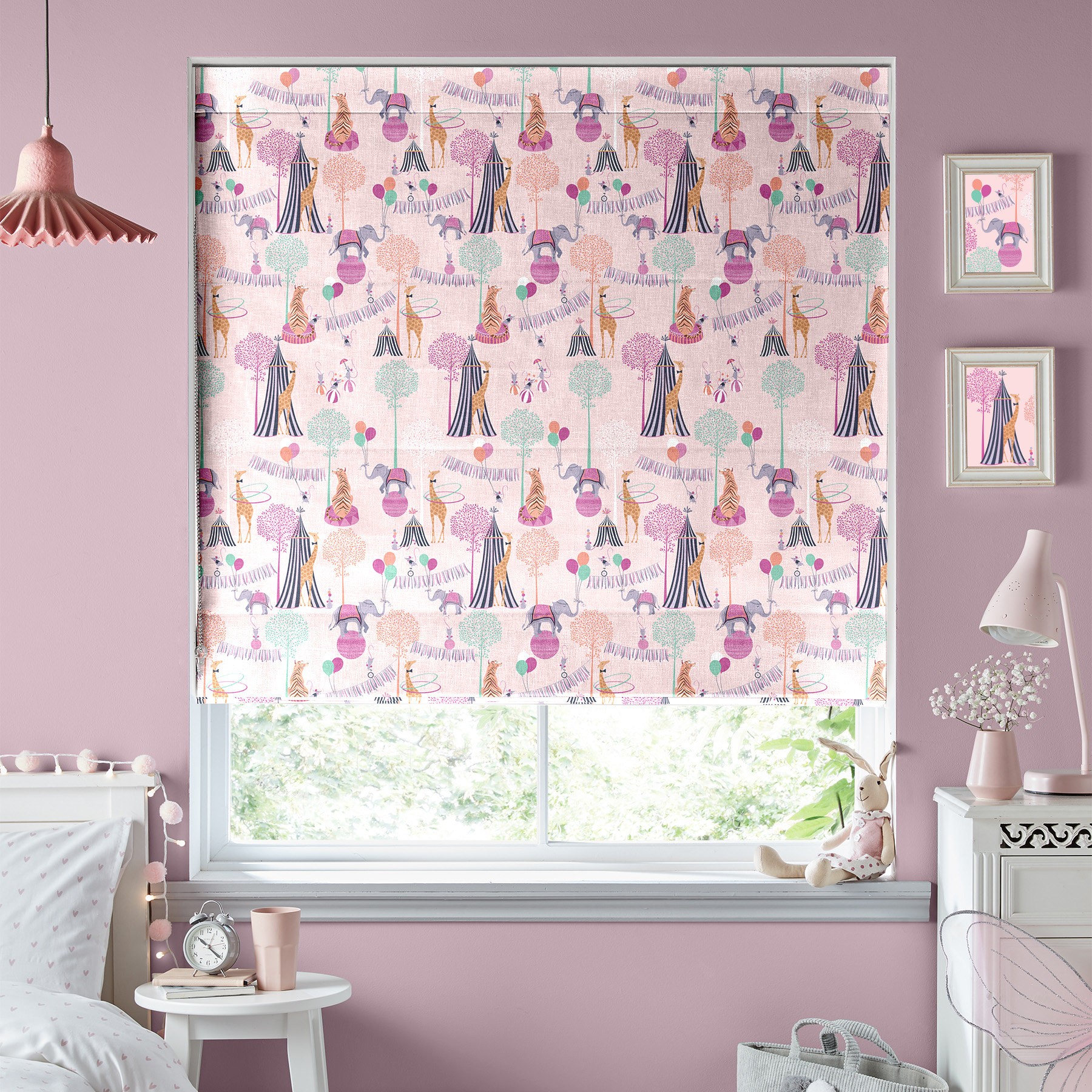 Sara Miller Circus Pink Roman Blind