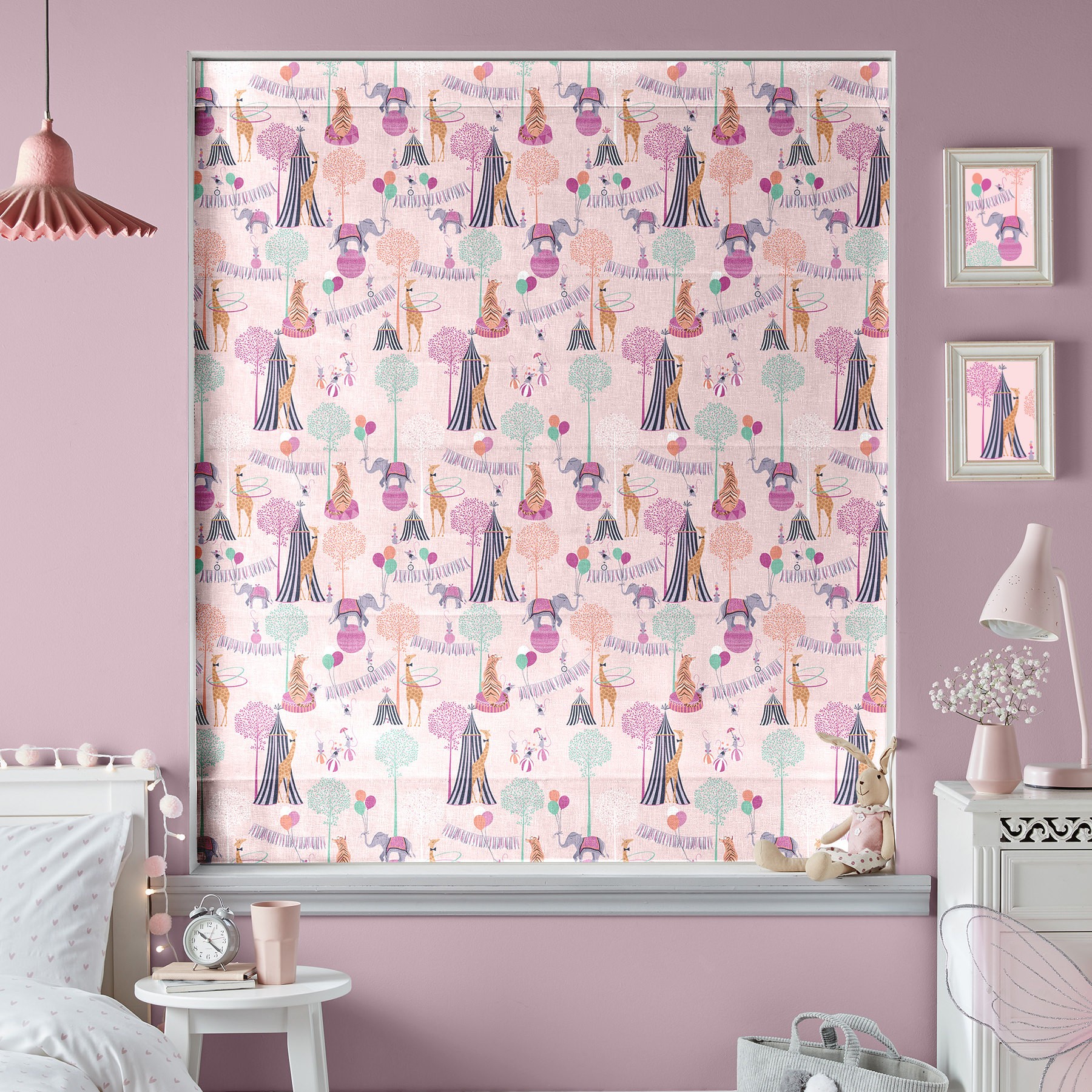 Sara Miller Circus Pink Roman Blind